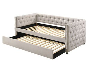 Romona - Full Bed - Beige Fabric