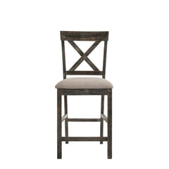 The Martha II Counter Height Chair will anchor any dining area in effortless style. This contemporary armless chair features a wood frame and backrest with a unique â€˜X-' shaped design and is perfect for weekday meals and family gatherings alike. The ver