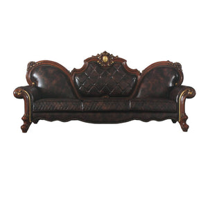 The Picardy sofa collection brings the influence of European antiques to life with traditional carvings, detailed looping, and gorgeous vintage finish. The hand-applied finish enhances the beauty of the intricate woodwork and moldings. The sofa features c