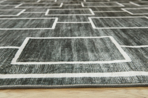 Elderland - Black / Gray - Washable Medium Rug