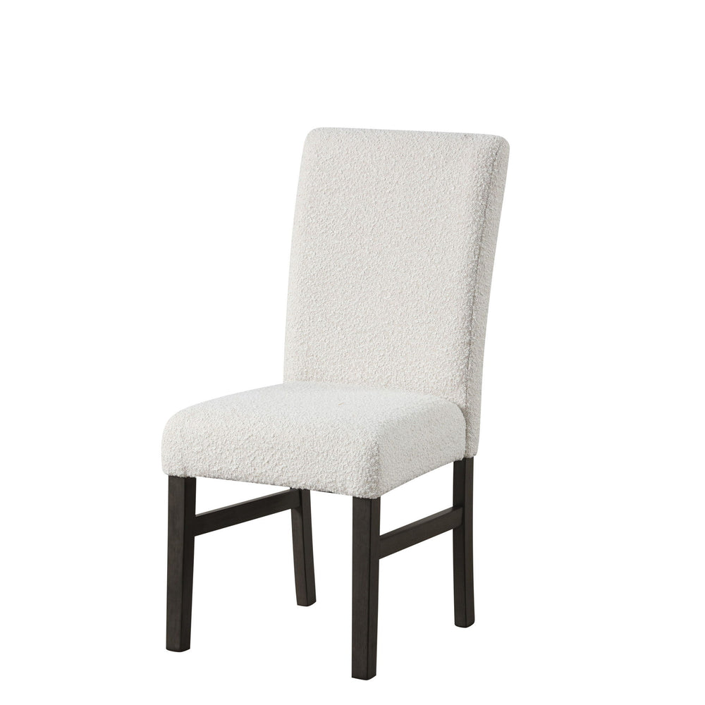 The High Line Upholstered Dining Chairs in White combine durability, comfort, and style to enhance any living space. Each set includes two dining chairs, expertly crafted from solid Acacia and Rubberwood, along with high-quality manufactured woods and Bir