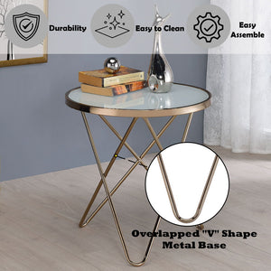 Valora - End Table - Champagne & Frosted Glass