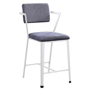 KD, Chair (High Back) Stationary Seat Padded SEAT: Gray Fabric Cushion (Solid Pattern) Backrest: Metal Frame, Padded Cushion (Open Back) Metal Leg & Frame Seat<br/><br/><b>Product Features</b><ul><li>Case: 2Pc/1Ctn</li><li>Finish: Gray Fabric & White</li>