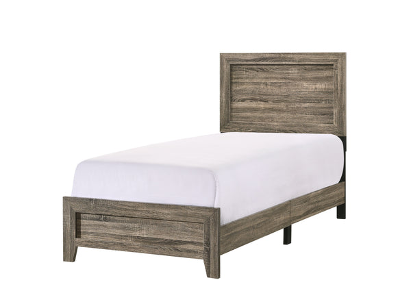 Millie - Twin 5 Piece Bedroom Set - Warm Gray