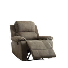 The Bina recliner offers comfort, style and value for any home. Reflects sleek styling, cozy seating and smooth polished microfiber upholstery provides relaxation from seat to toe with an easy to reach external handle for operating the reclining mechanism