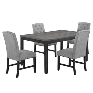 Experience the epitome of refined dining with the Daphne 5 Pc Dining Collection. Crafted with precision and care, this set boasts a combination of solid Rubberwood, manufactured woods, and eco-friendly decorative laminate, ensuring durability and longevit