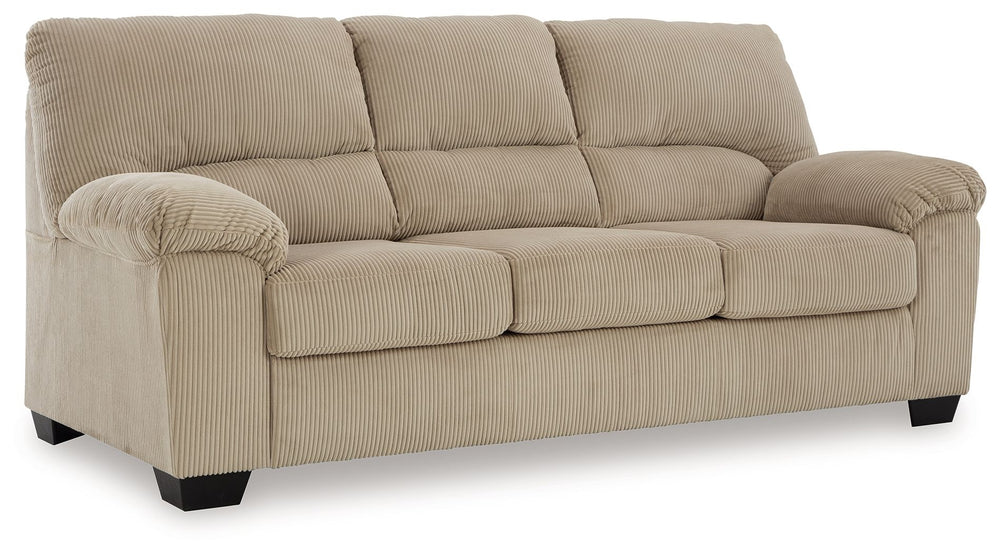 This sofa is a cozy interpretation of casual contemporary style. Its super-soft corduroy makes curling up with a book or your favorite show that much more comfortable. You-'re sure to appreciate its sincere styling and homey approach to relaxation.<br><br