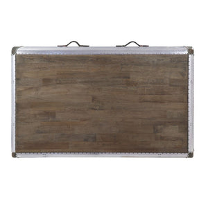  the Brancaster rectangular coffee table will increase the industrial appeal of your living space. The base features tapered legs and nail-head trim