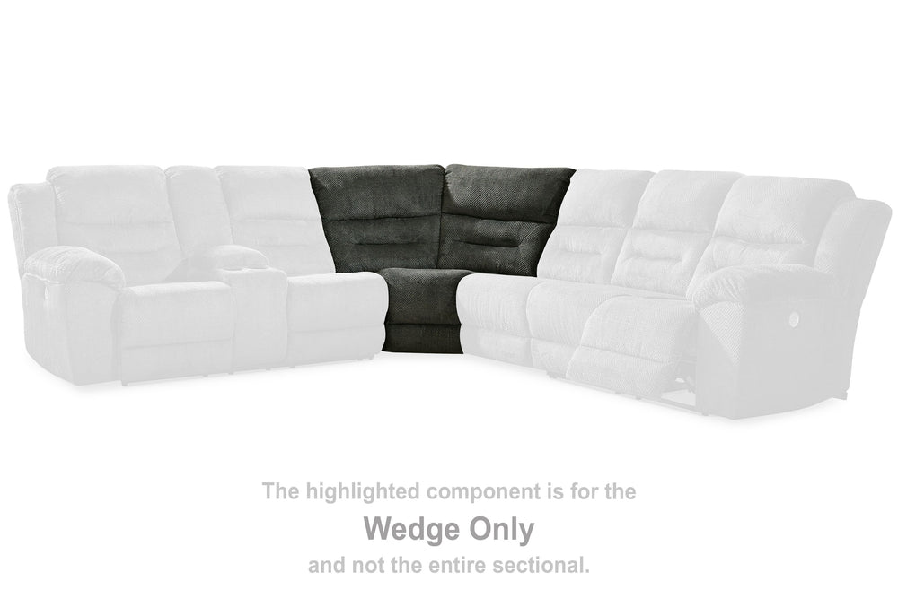 This wedge is made with polyester upholstery. Pairs with other items in the series to make a sectional.<br><br><b>Additional Dimensions</b><br><ul><li>Seat height: 20-"</li><li>Top of cushion to top of back: 27-"</li><li>Leg height: 2.25-"</li><li>Minimum