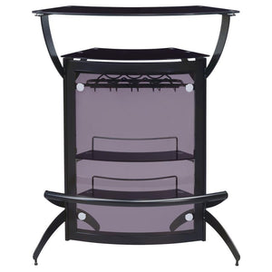 Dallas - 2-Shelf Curved Freestanding Home Bar Cabinet - Black