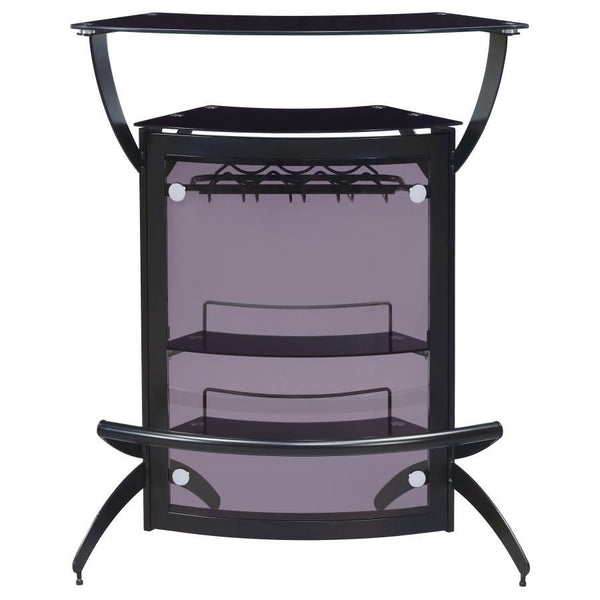 Dallas - 2-Shelf Curved Freestanding Home Bar Cabinet - Black
