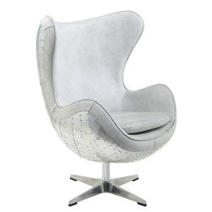 Brancaster - Accent Chair With Swivel - Vintage White & Aluminum