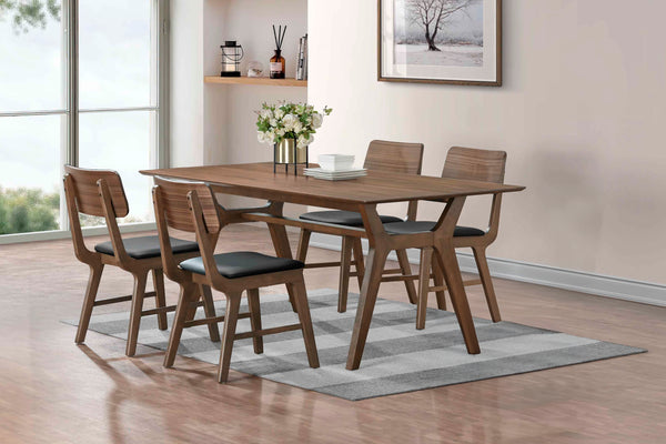 Thea - 70## Rectangular Dining Table With 4 Chairs - Brown / Black