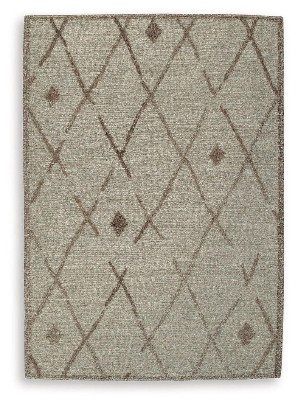 This elegant, understated area rug masterfully combines design and durability. Hand-tufted for superior quality, its geometric pattern and neutral palette pair seamlessly with rustic and contemporary decorative schemes. With a soft and cozy texture, this 