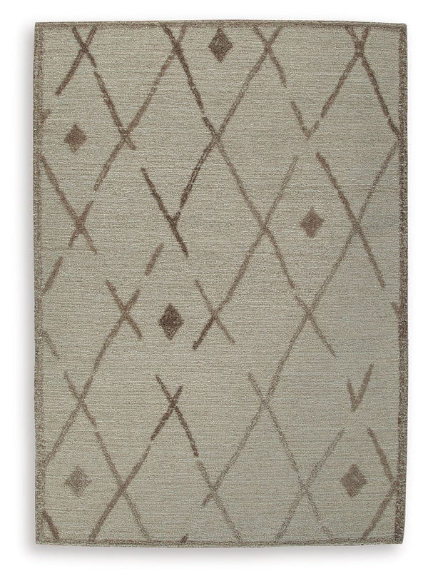 This elegant, understated area rug masterfully combines design and durability. Hand-tufted for superior quality, its geometric pattern and neutral palette pair seamlessly with rustic and contemporary decorative schemes. With a soft and cozy texture, this 