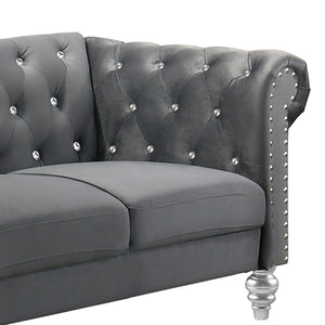 Emma Crystal - Loveseat - Gray