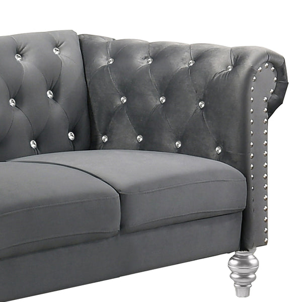 Emma Crystal - Loveseat - Gray