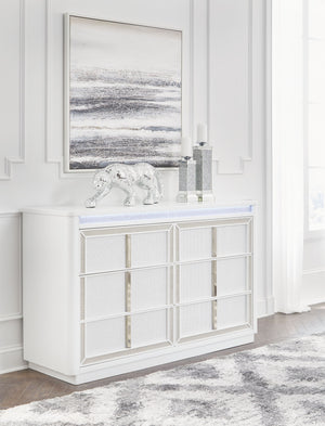  smooth lacquer finish is beautifully accented with contemporary rhinestone frames and textured PVC dr