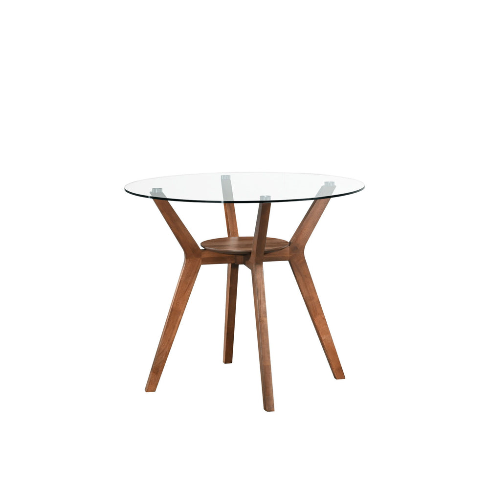 The Oscar Glass Top Counter Table seamlessly blends durability and style, making it a standout piece for any modern home. Crafted from solid Rubberwood, premium engineered woods and Walnut veneers, it offers long-lasting strength, while the Walnut veneers