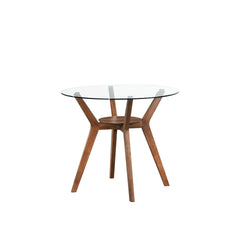 The Oscar Glass Top Counter Table seamlessly blends durability and style, making it a standout piece for any modern home. Crafted from solid Rubberwood, premium engineered woods and Walnut veneers, it offers long-lasting strength, while the Walnut veneers