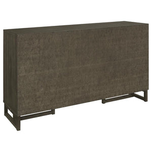  providing ample storage for your dining essentials. The sleek dark grey finish e