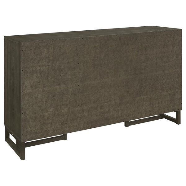  providing ample storage for your dining essentials. The sleek dark grey finish e