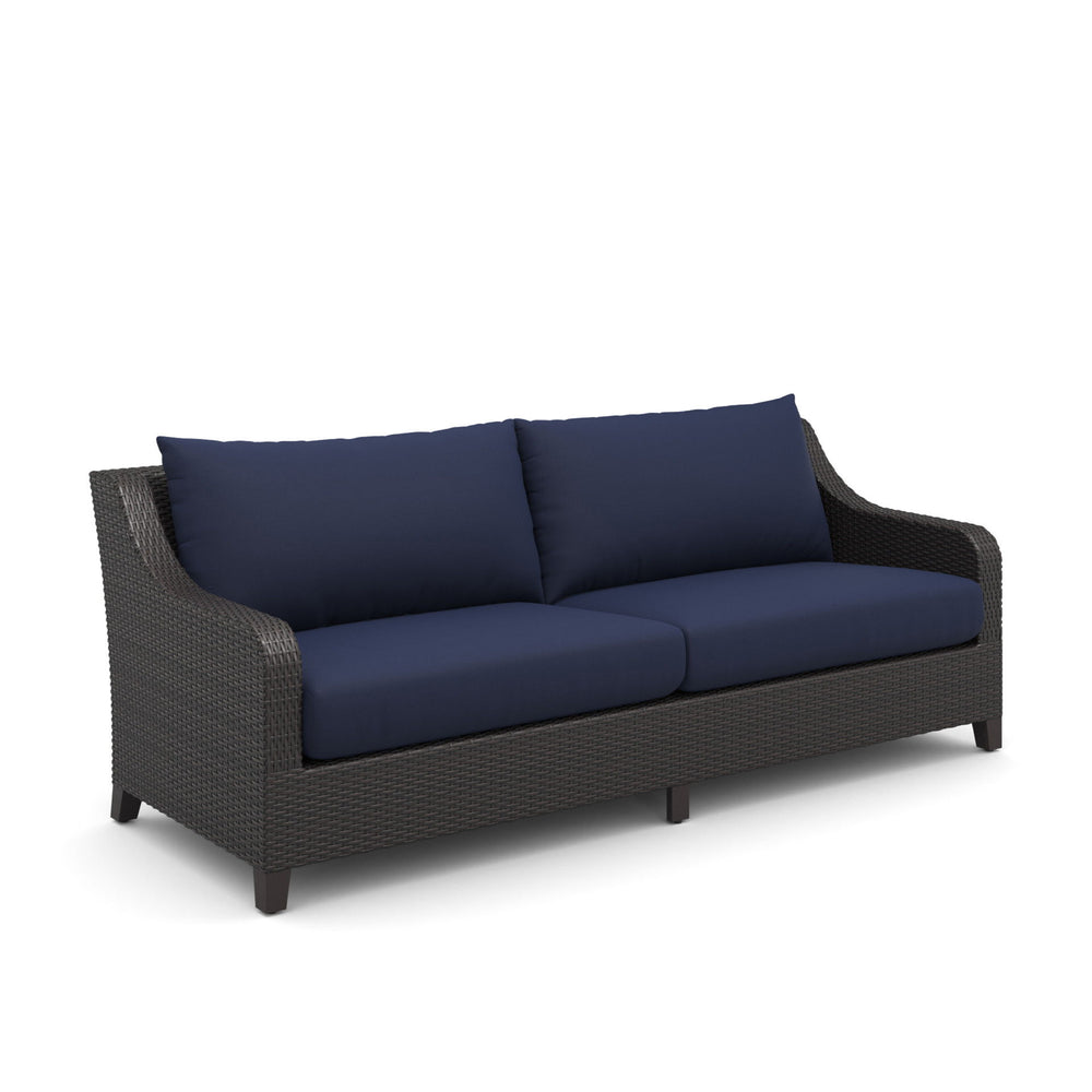 Revamp your outdoor space with the Skye 2-piece 3 Seater Sofa in Navy Blue, accompanied by a matching Coffee Table. Crafted with aluminum frames boasting a baked-on powder finish, this set ensures robustness and enhanced scratch resistance. Its high-densi