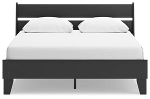 Socalle - Black - Queen Panel Platform Bed