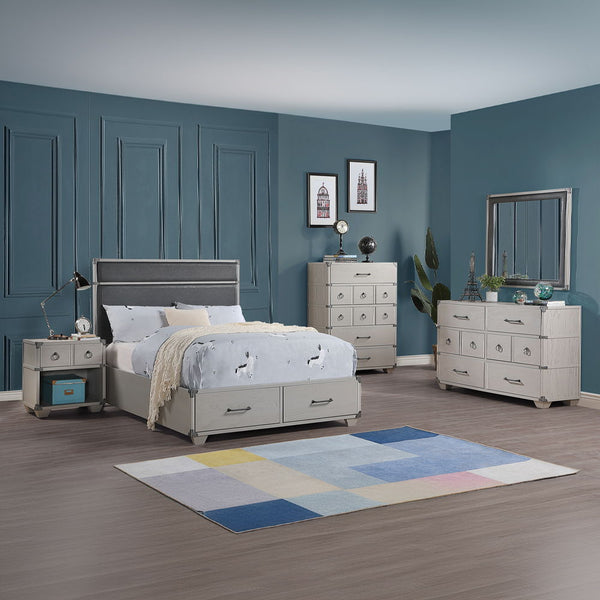 Orchest - Twin Bed - Gray PU & Gray
