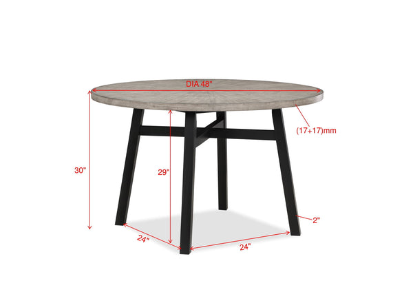 Mathis - 5 Piece Dining Room Set - Black / Gray