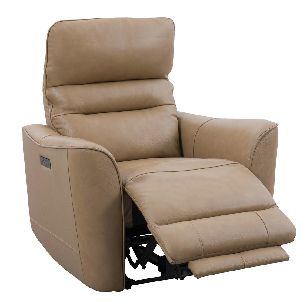Meet the wall-hugging recliner Taylor, which is designed for space and convenience. It features a zero-gravity power recline and an adjustable power headrest made from durable top-grain leather. Taylor is built with sustainably sourced wood from a solar-p