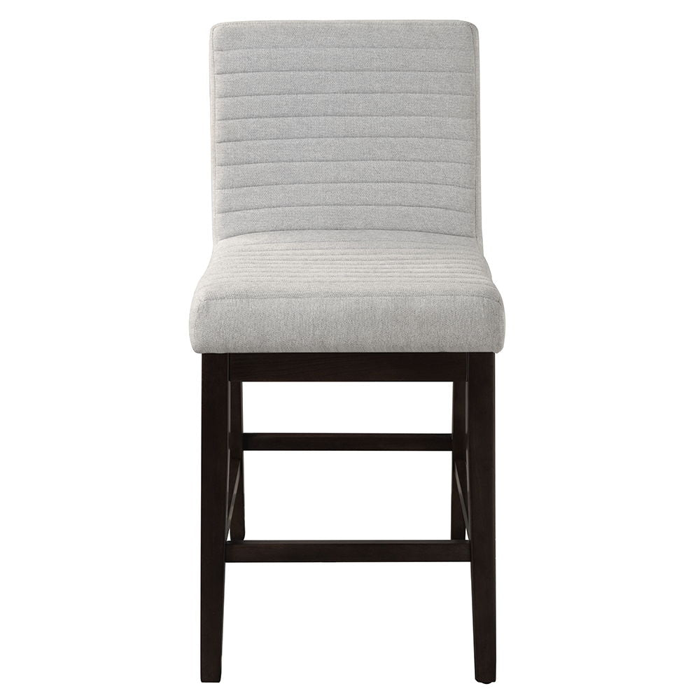 Edwyn - Counter Height Chair (Set of 2) - Gray Linen & Espresso Finish<br/><br/><b>Product Features</b><ul><li>Square Counter Height Dining Table</li><li>Marble Top</li><li>Fixed Table Top</li><li>Double U-Shape Base w/Beveled</li></ul><br/>