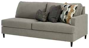 This right-arm facing sofa is made with polyester upholstery. Pairs with other items in the series to make a sectional.<br><br><b>Additional Dimensions</b><br><ul><li>Arm height: 26-"</li><li>Leg height: 4.5-"</li><li>Minimum width of doorway for delivery
