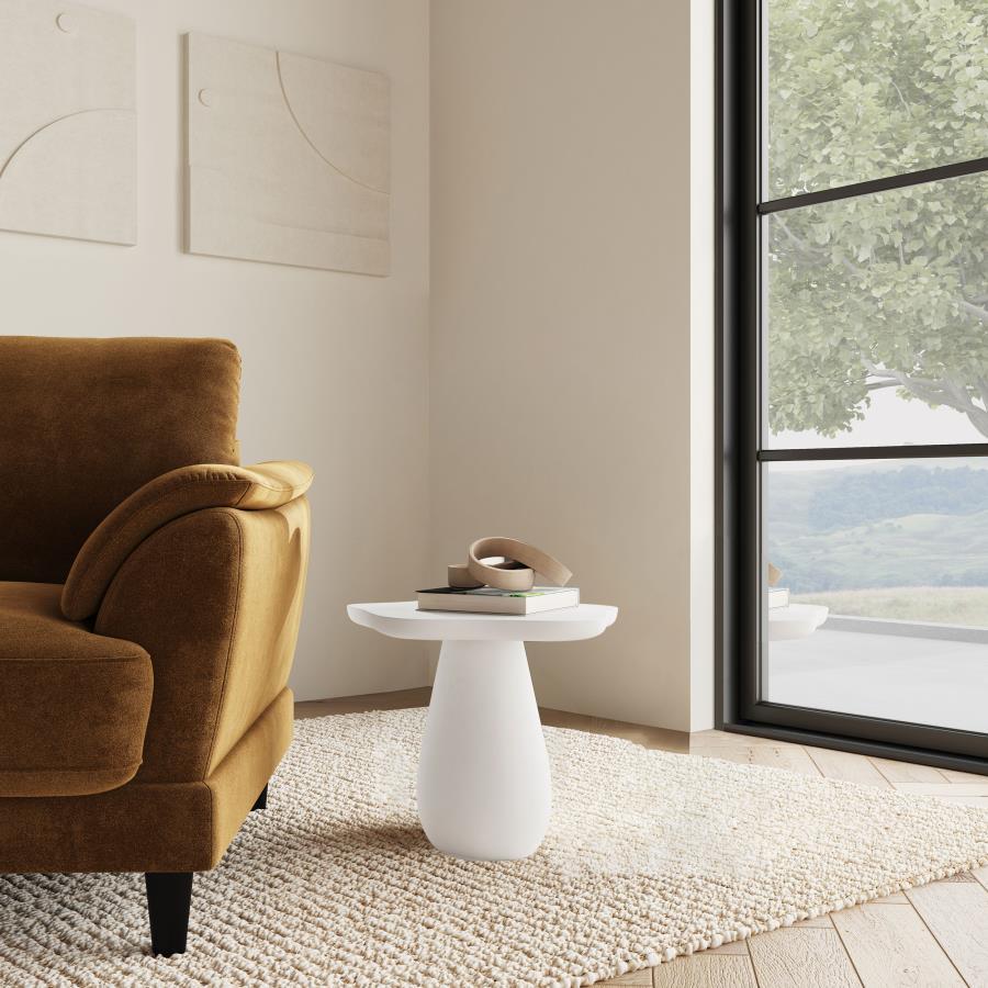 Introduce a touch of modern artistry to your living space with this unique side table, thoughtfully crafted from engineered wood. Its sculptural form and softly contoured edges create a striking silhouette thatâ€™s both playful and refined. Viewed from ab