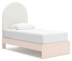 Pretty in pink. This twin upholstered panel bed with storage keeps the spirit of your homeâ€™s modern aesthetic while suiting all your young oneâ€™s needs. Its cozy-cute upholstery and subtle blush finish bring a playful, charming vibe to bedtime. Made fo