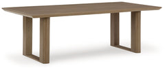 Elevate the appeal of easy-breezy living with this outdoor dining table. Made to look like wood yet durable enough to weather the elements, this rectangular table is sure to serve you and your besties well, year after year. Its cool character is made for 