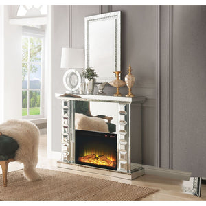  Rectangular Fireplace Beveled Mirrored Finish