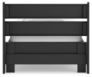 Socalle - Black - Twin Panel Platform Bed