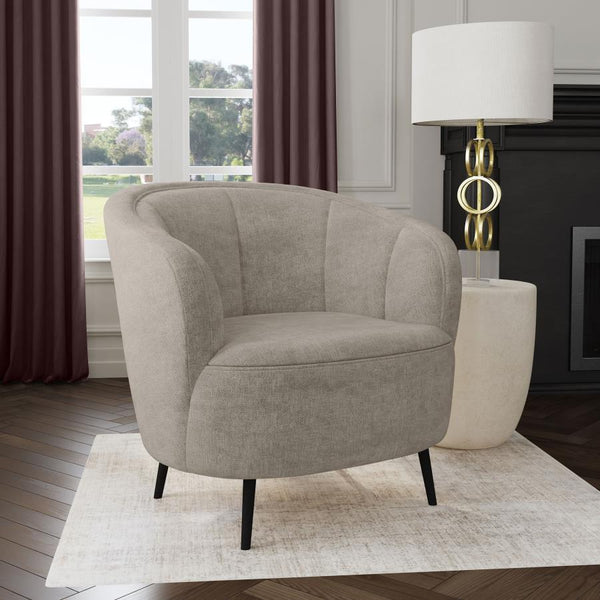  a great piece to float in the center of a room for an attractive focal point. The soft beige upholstery