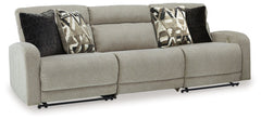 Delightfully modern. Exceptionally comfortable. When it comes to modular furniture with easy-elegant appeal, itâ€™s hard to beat this power reclining sectional. Wrapped in a decadently plush stone-tone fabric for neutral versatility, this chic sectional i