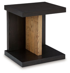 This sculptural chairside end table is a perfect blend of contemporary design and relaxed living. Its clean-lined design, contrasting finish and attention-grabbing details take your decor to the next level. The open plinth base adds a touch of modern eleg