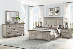 The Mariana 5-Piece Bedroom Set in Vintage CrÃ¨me is a beautifully crafted ensemble that harmonizes timeless elegance with modern convenience. This set includes a wood panel bed, dresser, mirror, and two nightstands, all meticulously constructed from soli