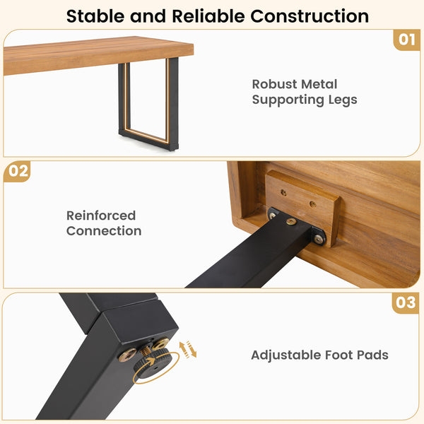Please avoid leaving it outdoors in the rain to extend its lifespan<br>Crafted of solid acacia wood  warp-resistant  sturdy and reliable  built to last<br>Regular application of wood oil (not included) is recommended to maintain its luster<br>Supported by