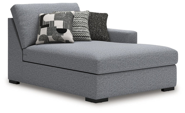 This right-arm facing corner chaise is made with Next-Gen Nuvellaâ„¢ (polyester) fade-resistant, washable fabric. Fully finished on all sides, it pairs with other items in the series to make a modular sectional.<br><br><b>Additional Dimensions</b><br><ul>