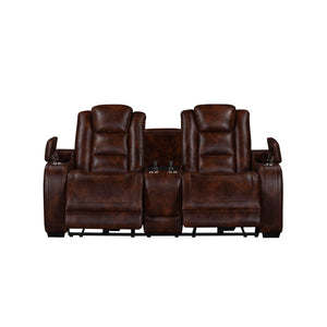 Chester - Reclining Console Loveseat With Power Headrest & Footrest - Brown