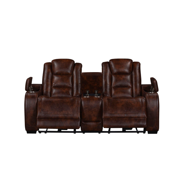 Chester - Reclining Console Loveseat With Power Headrest & Footrest - Brown