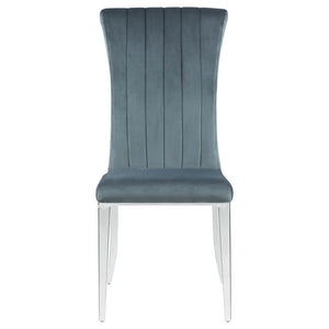  while vertical tufting brings tailored detail. Its cushioned seat offers comfort