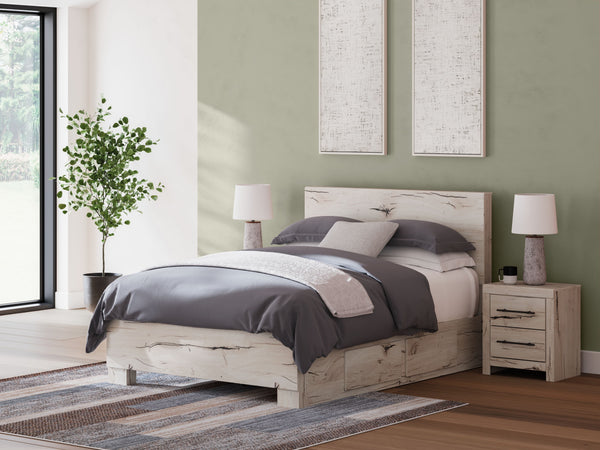 A fresh take on country living, this queen panel storage bed strikes the perfect balance between farmhouse and contemporary. Its rustic white finish and replicated reclaimed oak grain merge effortlessly with the hearty, clean-lined look we love today. Two