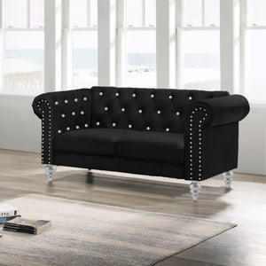 Emma Crystal - Loveseat - Black