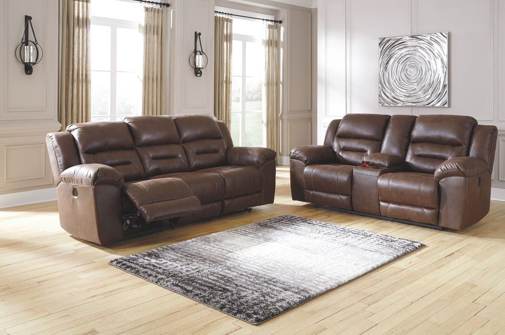For those that love the cool look of leather but long for the warm feel of fabric, this set delivers both with ease. Its high-performance padded faux leather is remarkably durable and easy to clean, just the thing for family spaces. When itâ€™s time to re